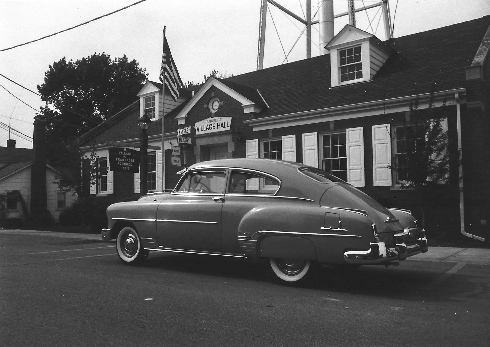 1952 Car in front of Village Hall